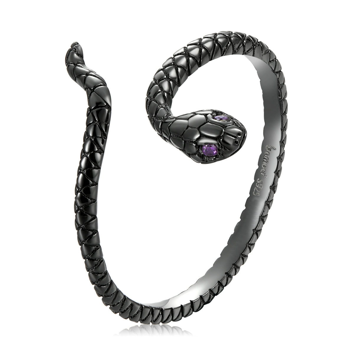 S925 Sterling Silver Black Gold Plated Pavé Setting CZ Ring