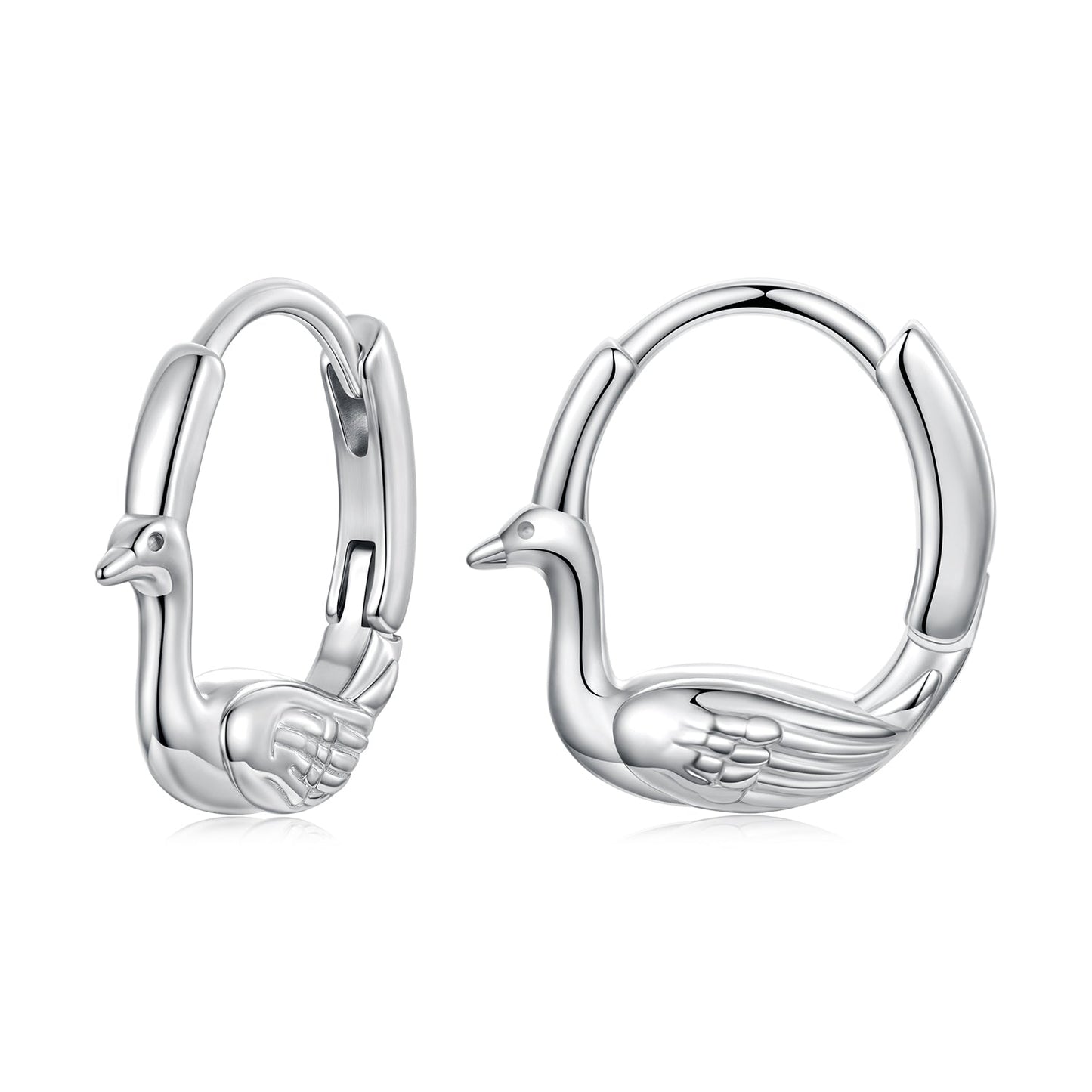 925 Sterling Silver Plated White Gold Hoop Earrings for Women