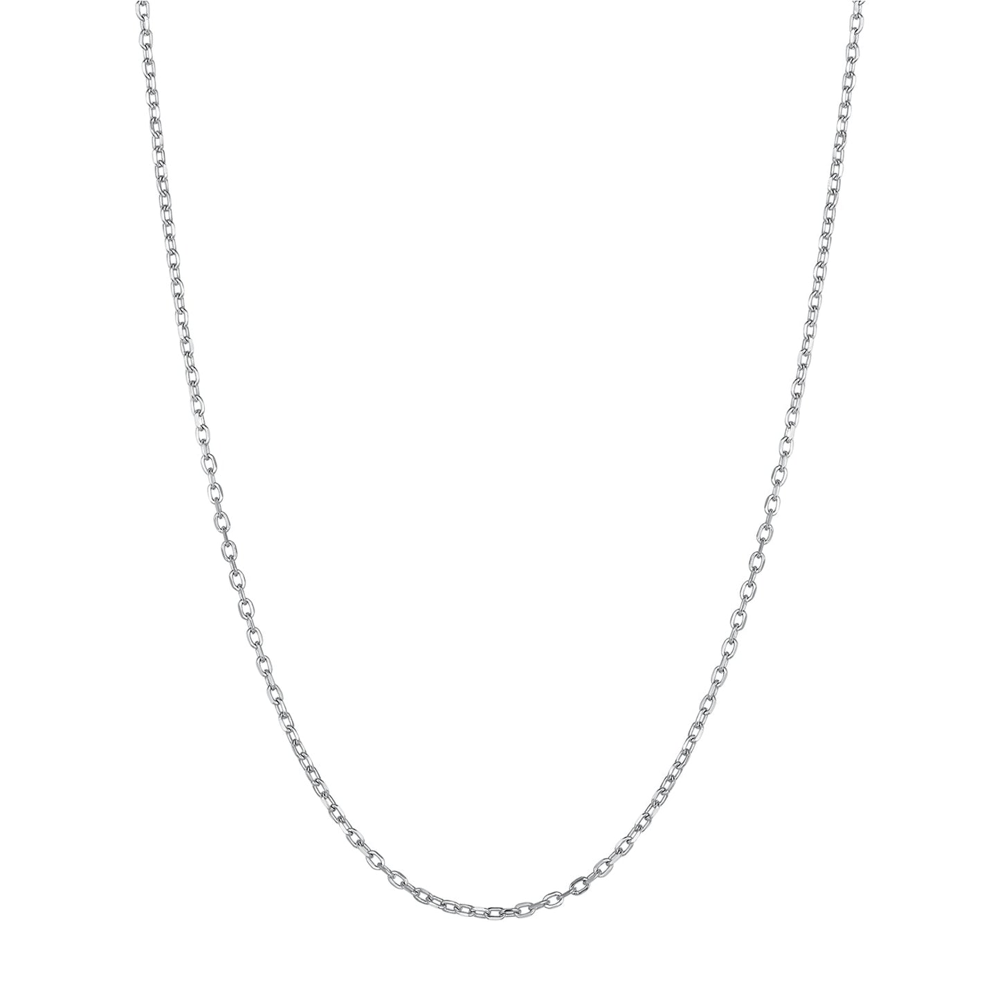 925 Sterling Silver Plated Platinum 45cm + 5cm Necklace for Women