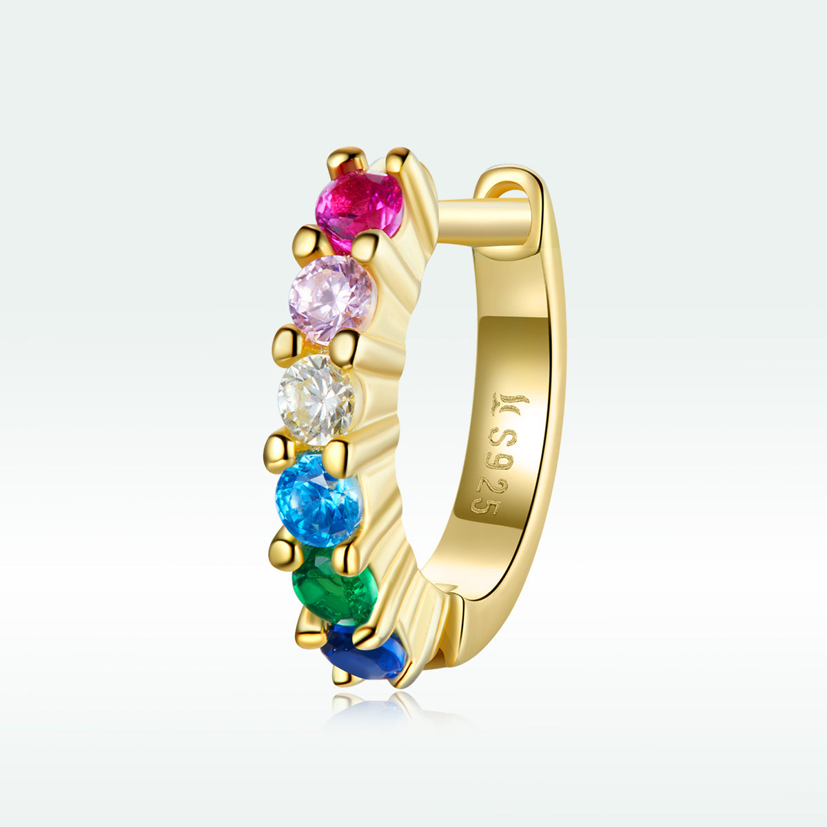 925 Sterling Silver Gold Plated Pavé Setting CZ Earrings for Women