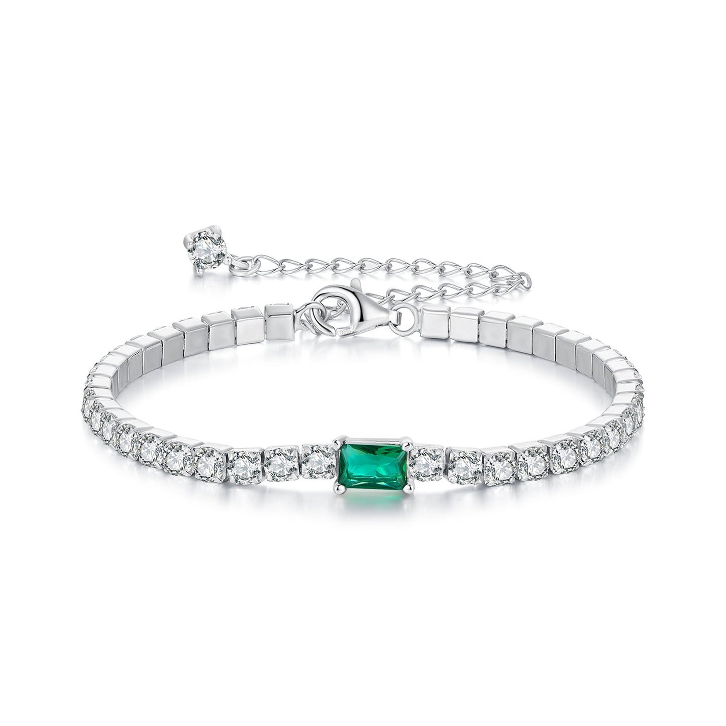 925 Sterling Silver 145+65mm Pavé Setting CZ Bracelet