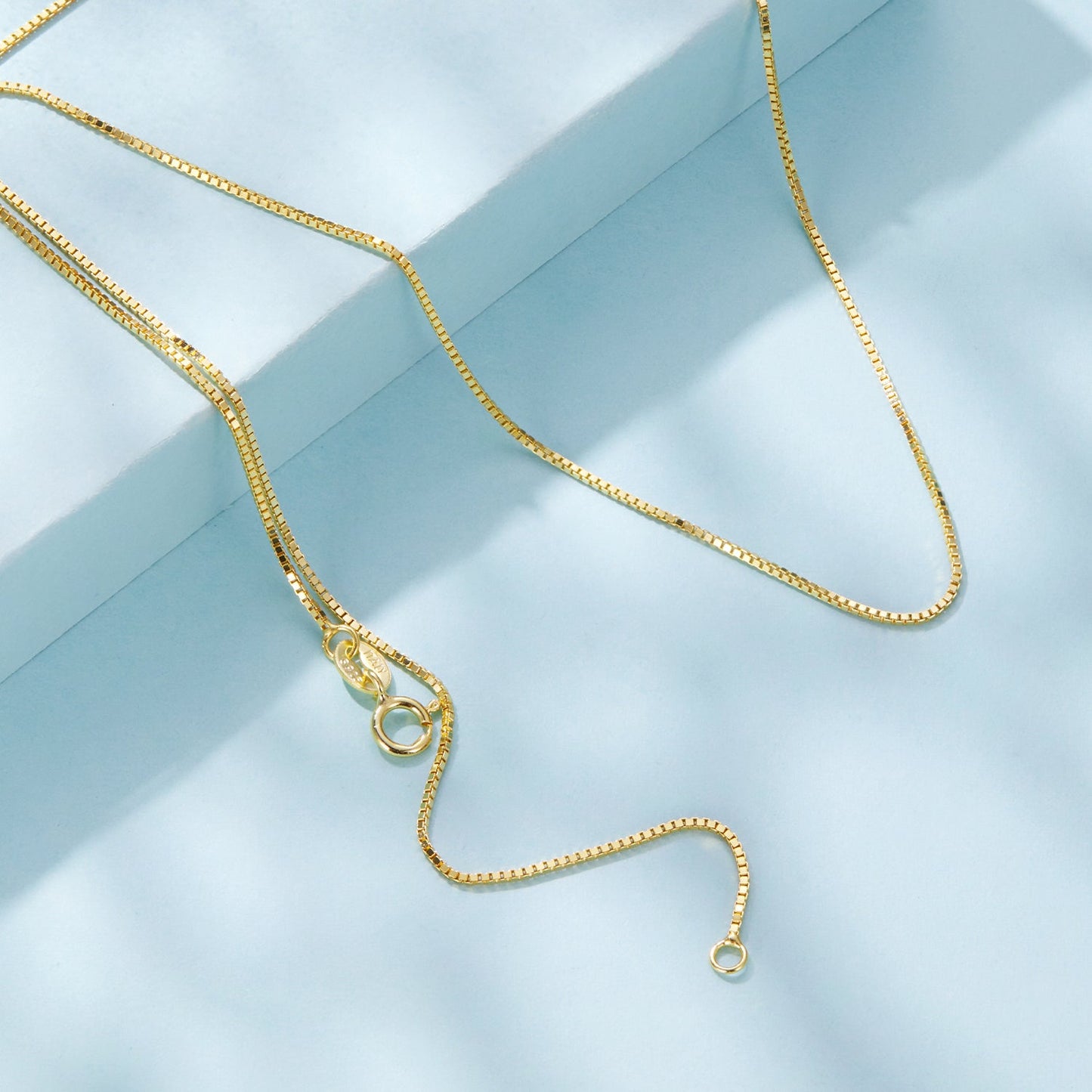 925 Sterling Silver + Plated White Gold Necklace 40cm for Women