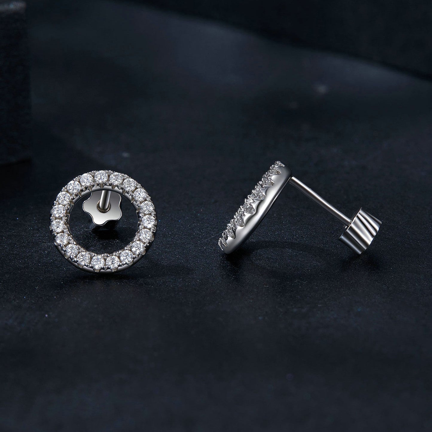 925 Sterling Silver 10mm Moissanite Earrings for Women