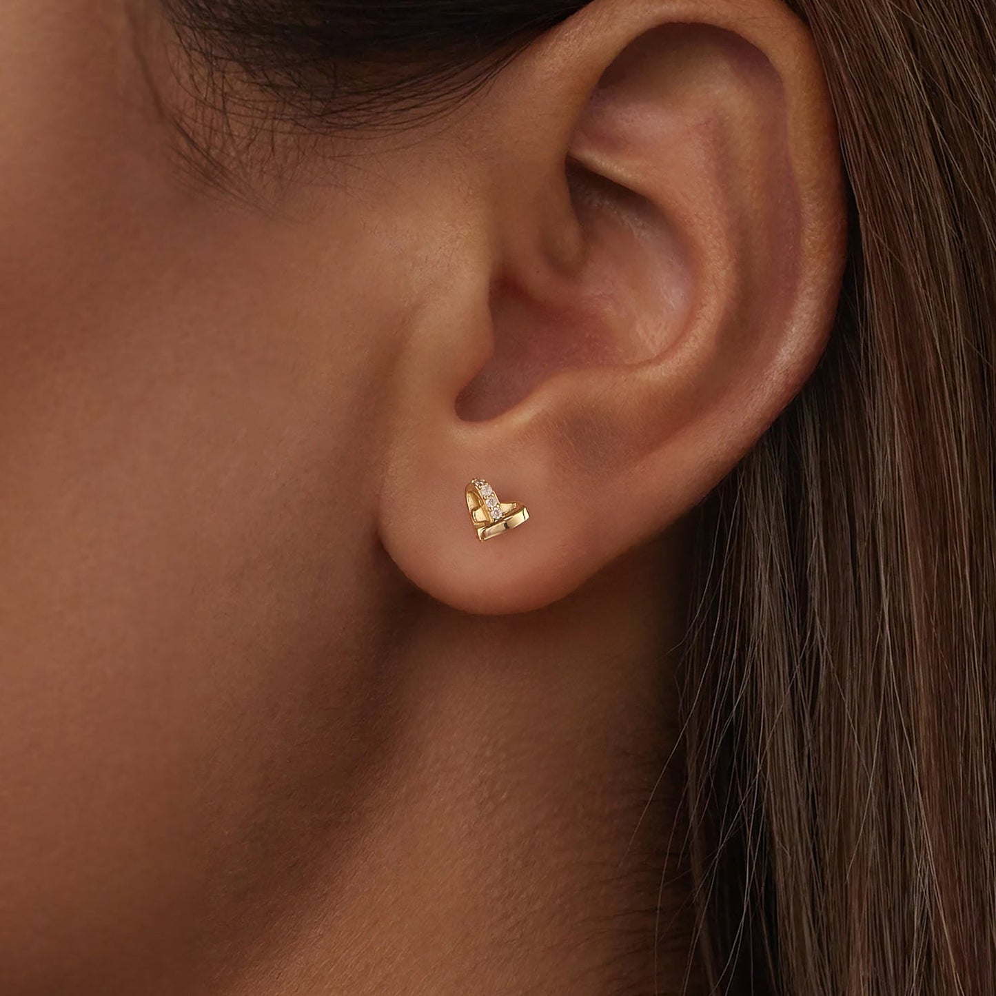 925 Sterling Silver Earrings with Pavé Setting CZ in Gold Plated