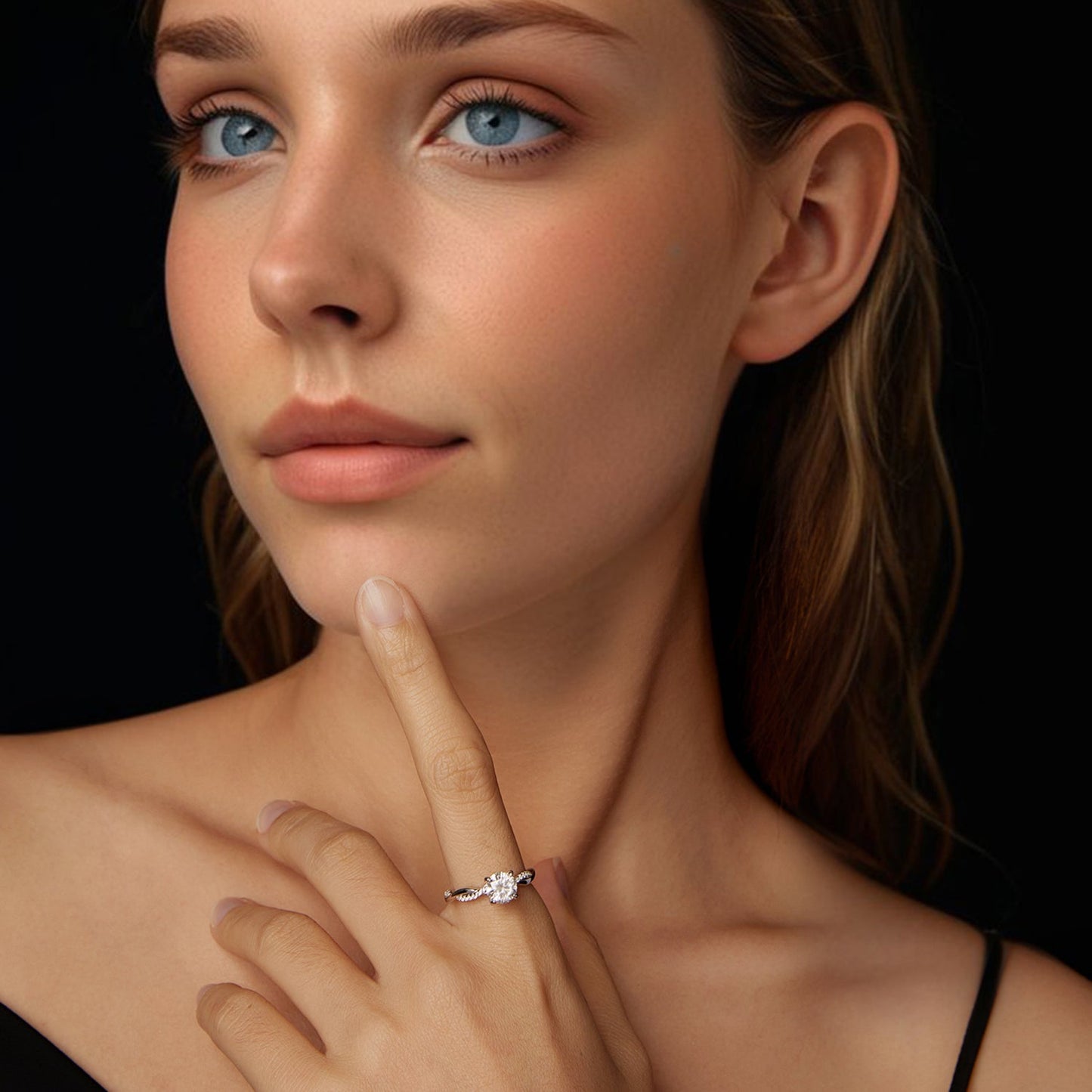 925 Sterling Silver Moissanite 0.65 Carat Ring Size 6 for Women