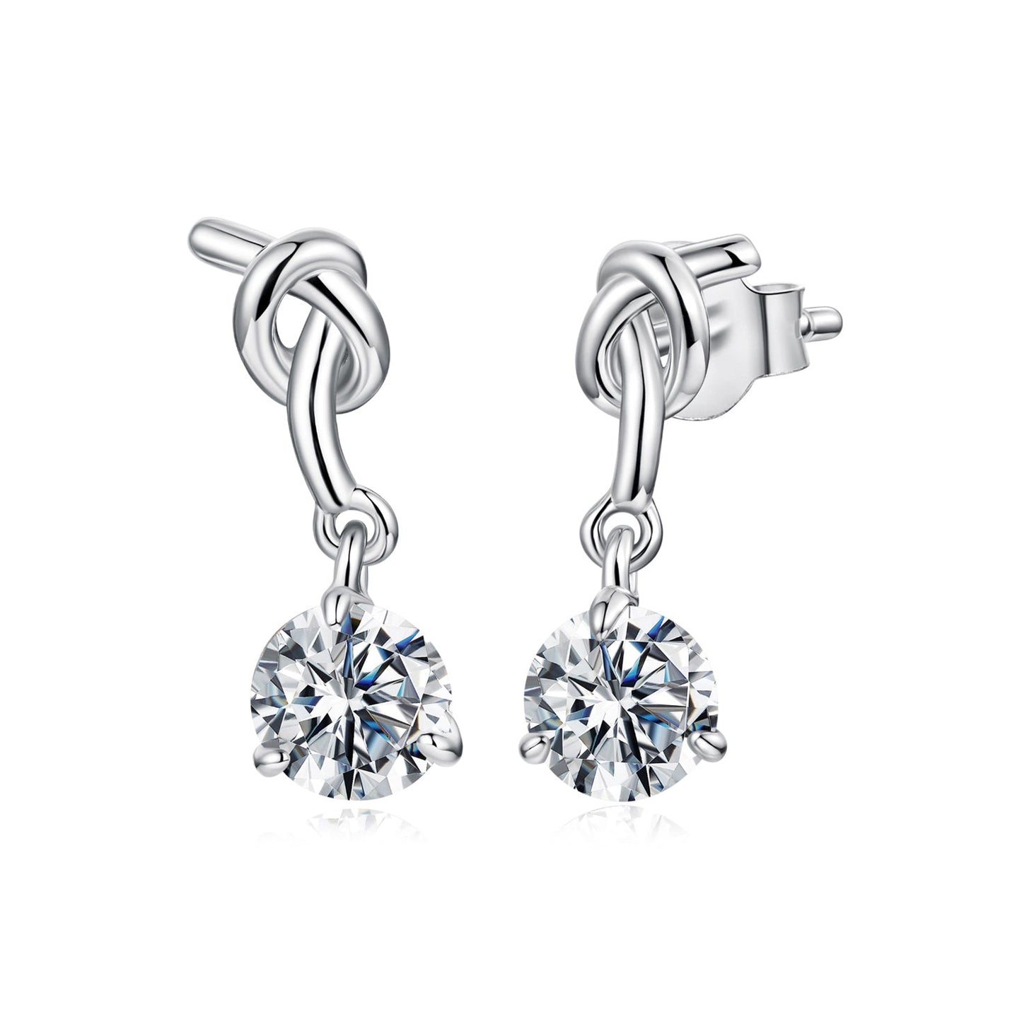 925 Sterling Silver Moissanite 0.50 Carat Earrings for Women