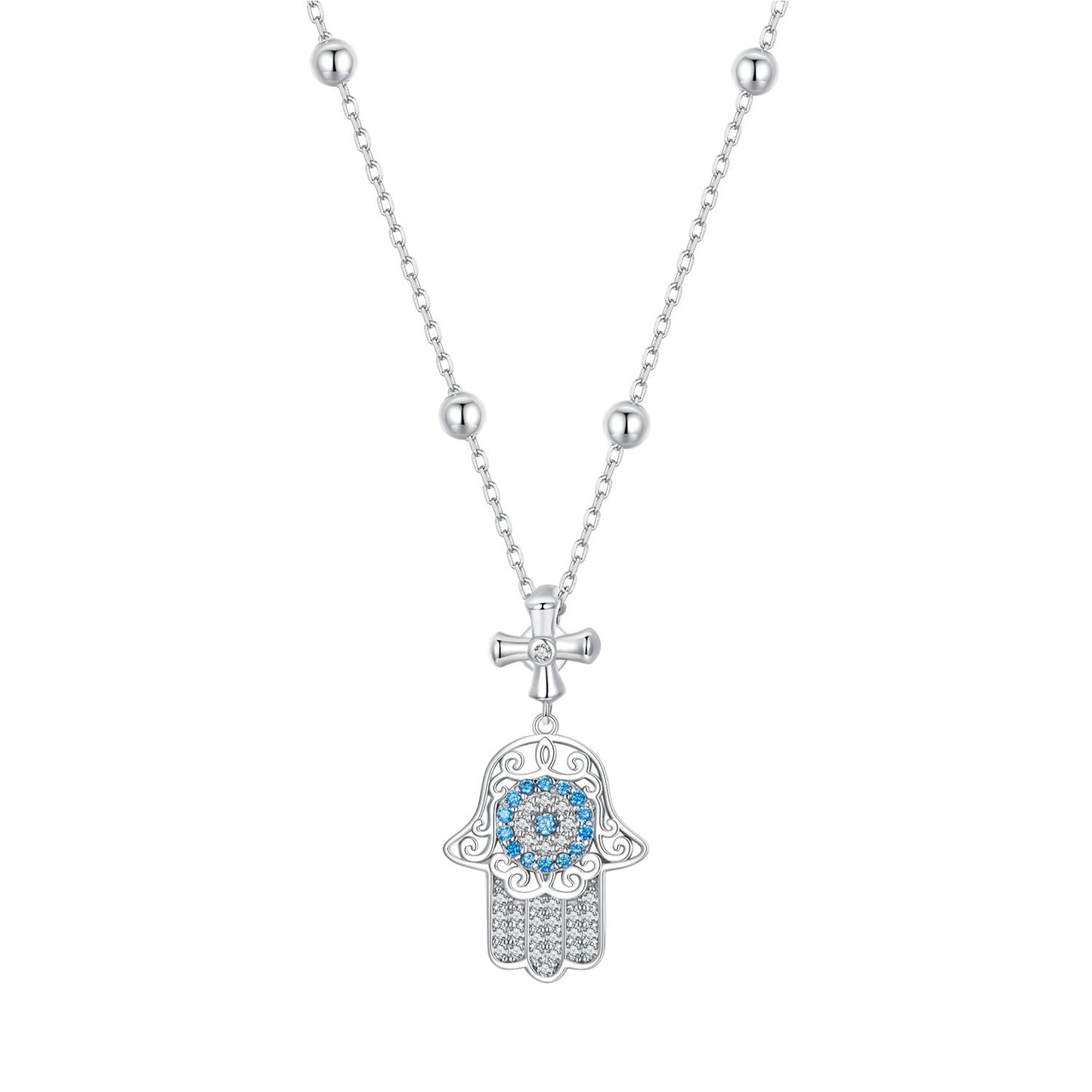 925 Sterling Silver Necklace with Pavé Setting CZ - 400mm Length