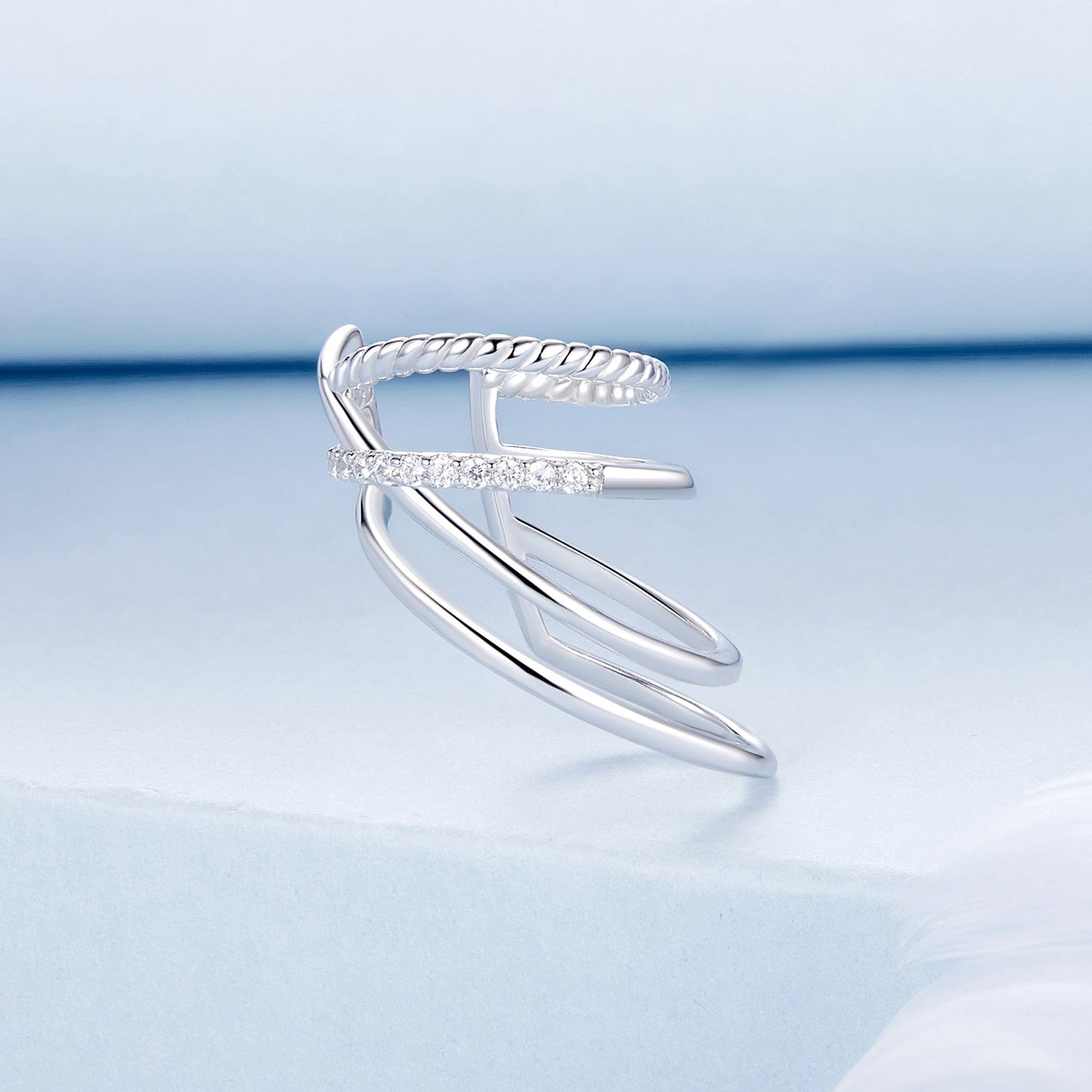 925 Sterling Silver Earrings with CZ and White Gold Plating