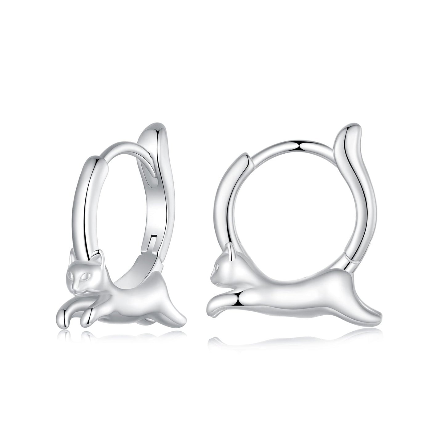 925 Sterling Silver Earrings for Women, Size 15*4mm, Inner Diameter 10mm, Plated Platinum