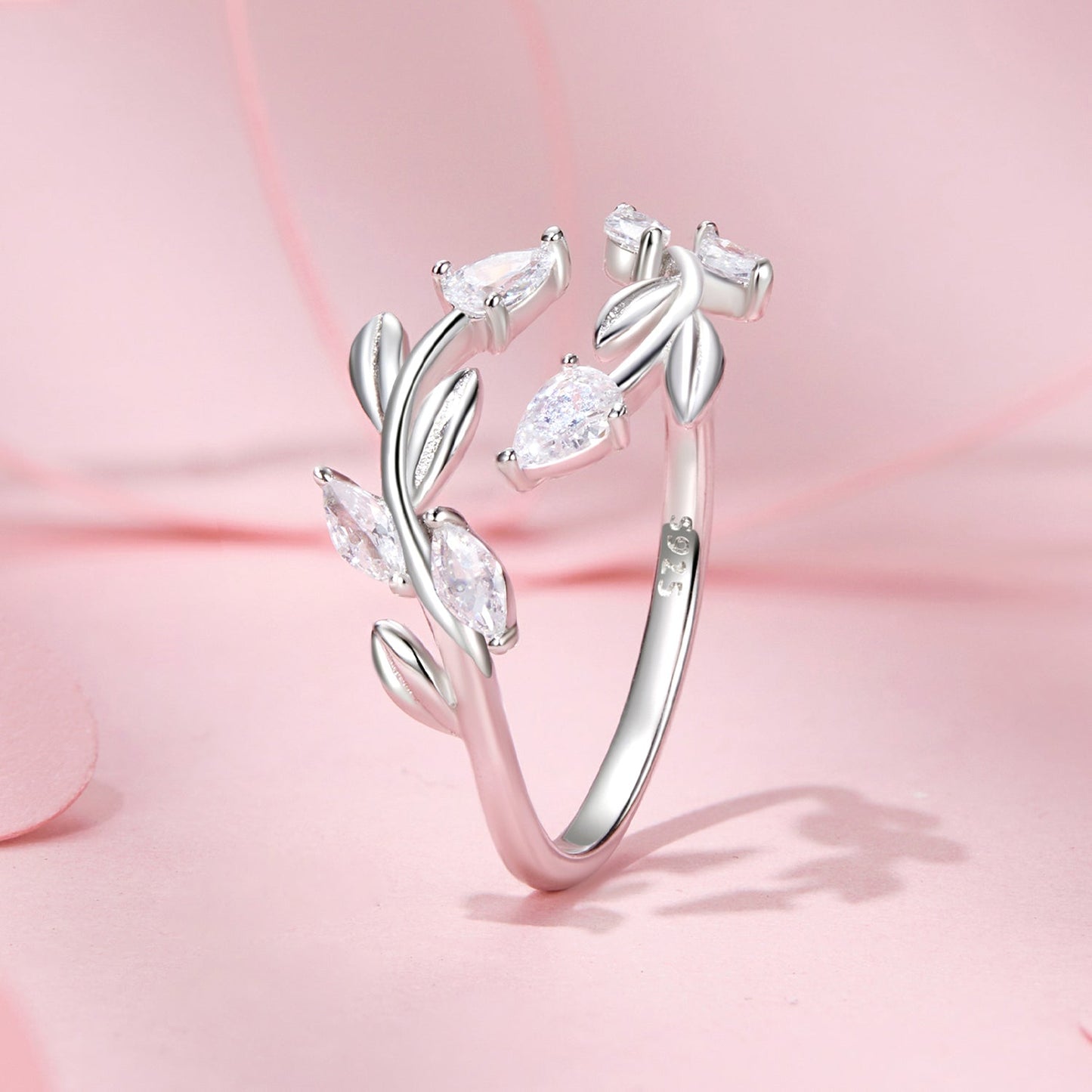925 Sterling Silver White Gold Plated Pavé Setting CZ Ring for Women