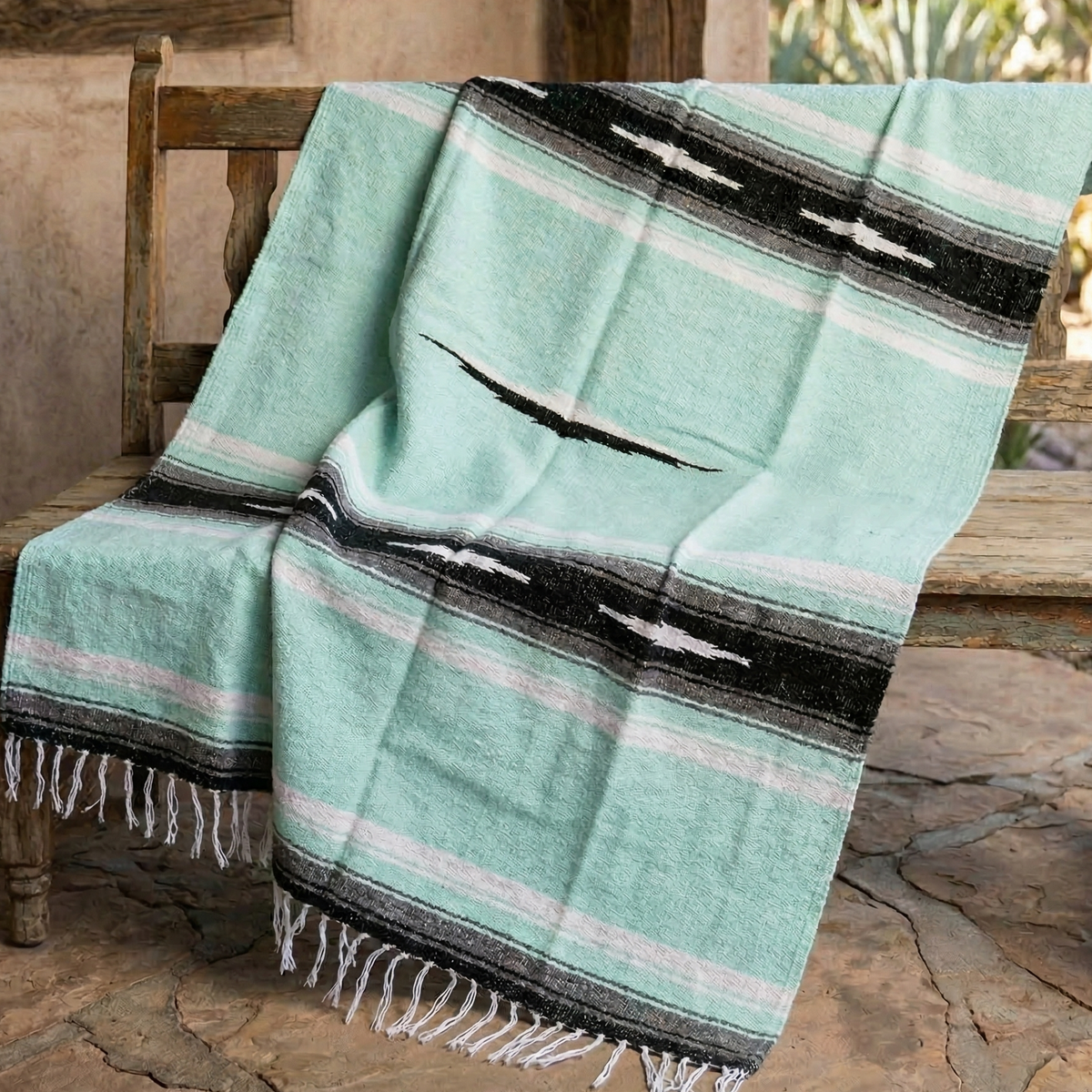 Mint Diamond Yoga Blanket