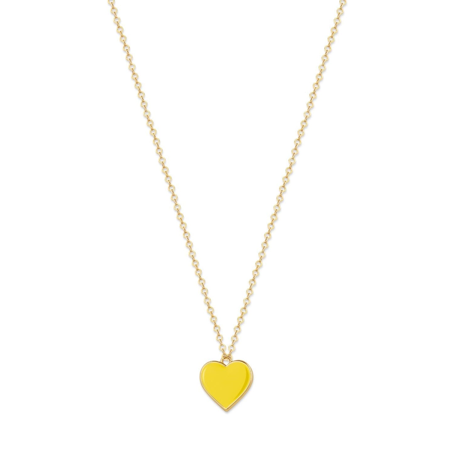 Single Hearted Girl Yellow Heart Necklace | Magnetic Clasp