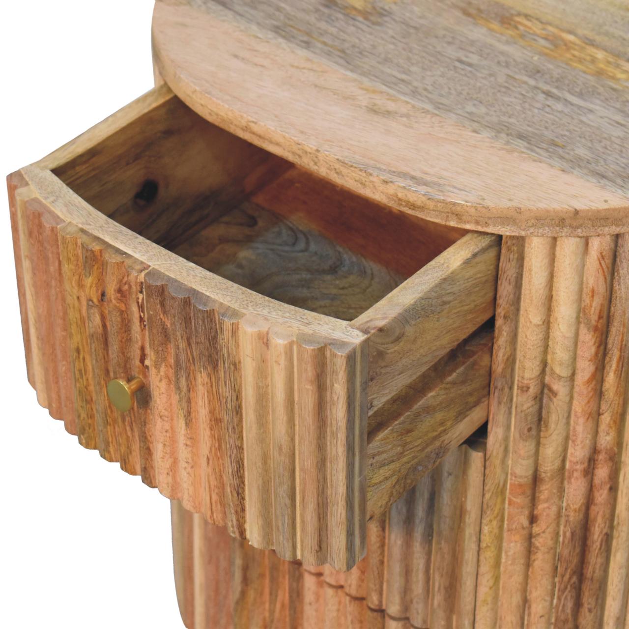 Solid Wood Soba Ball 3-Drawer Bedside Table