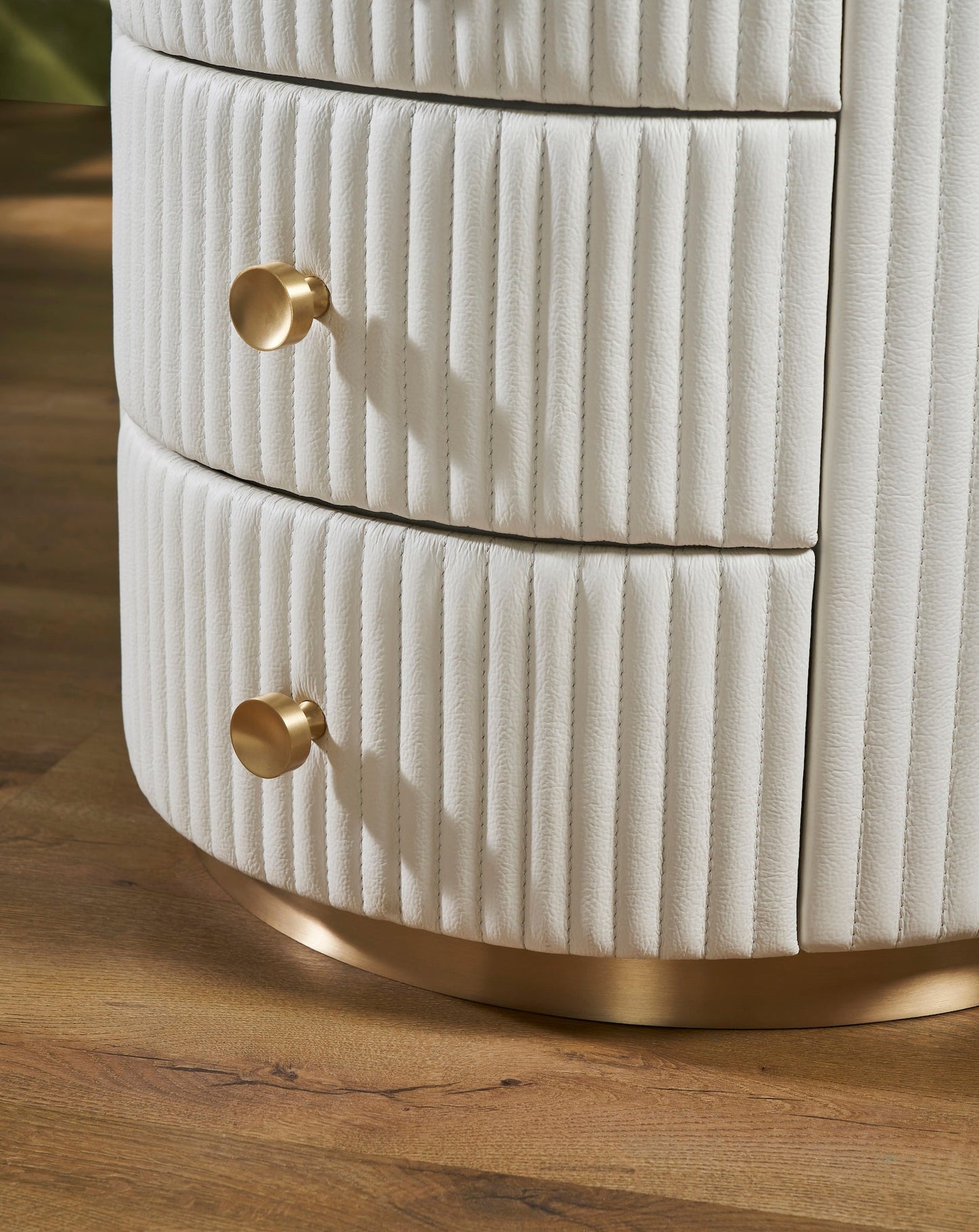 Stanford Round Leather Side Table