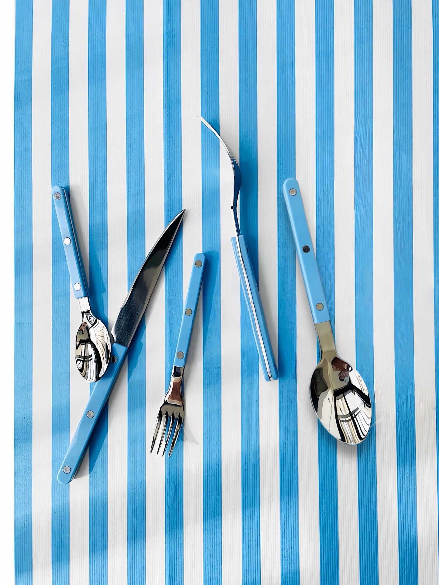 S/10 Dopamine Stainless Steel Rivet Flatware, Contemporary Bistrot Style Cutlery