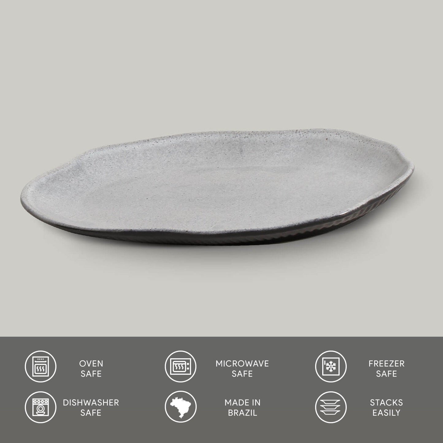 Shallow Bio Oval Platter Medium Set of 4