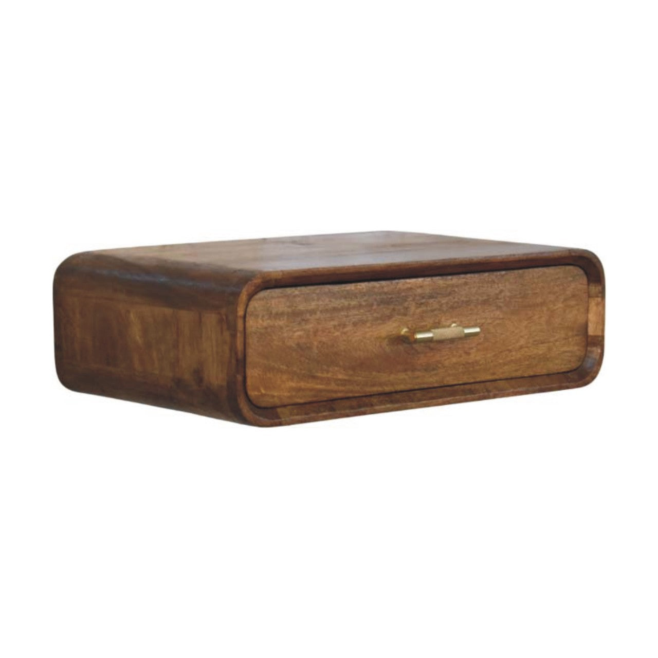 Solid Wood Curved Floating Bedside