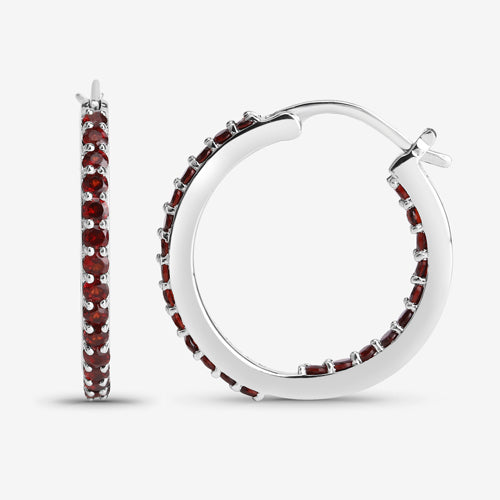 1.92 Carat Genuine Garnet .925 Sterling Silver Earrings