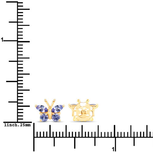 0.60 Carat Genuine Tanzanite .925 Sterling Silver Earrings