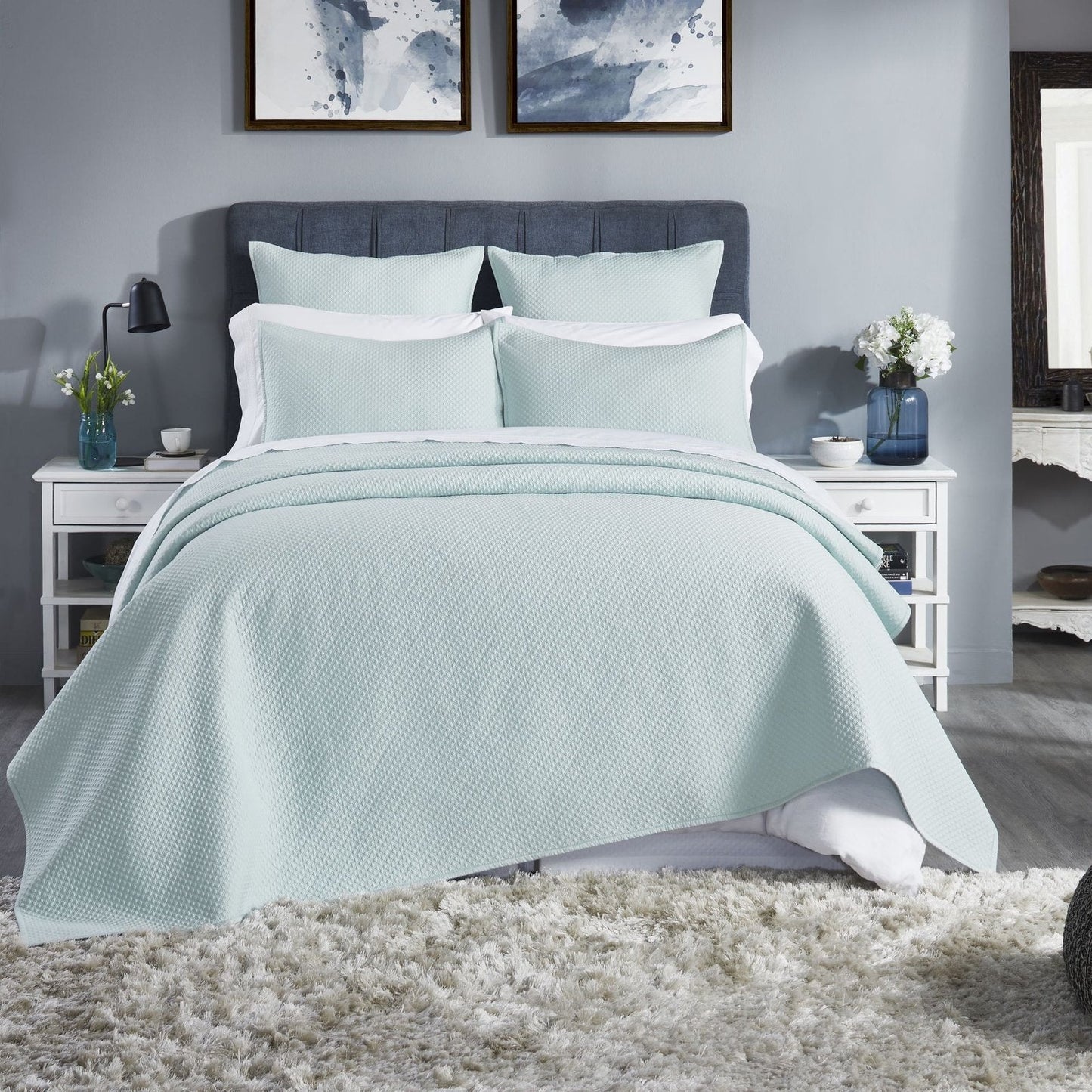 Velentina Diamond Quilted Sateen Coverlet
