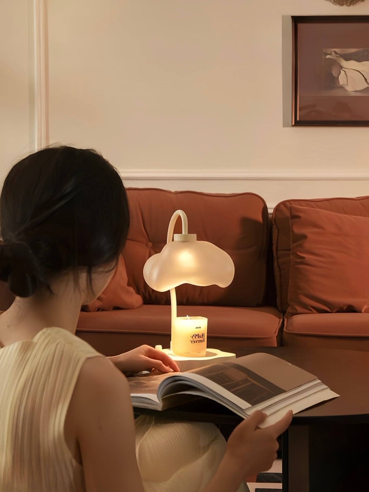 Cute Unique Cloud Candle Warmer Lamp With Timer For Large Candles