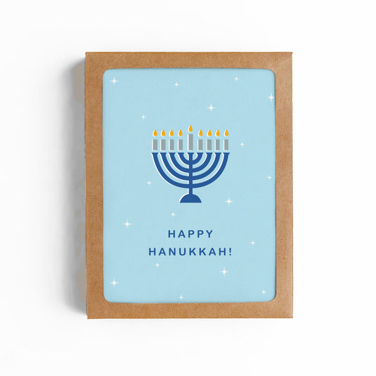 Happy Hanukkak Menorah Card-Boxed Set of 8 Cards
