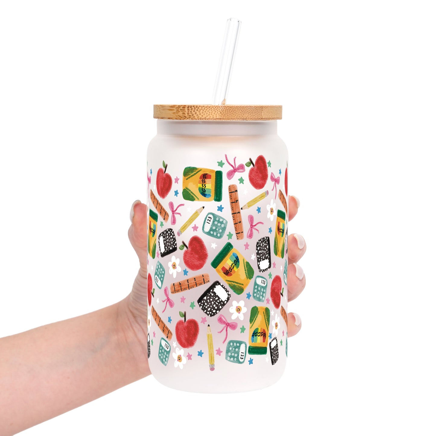 Teacher Essentials Pattern Cup With Lid and Straw
