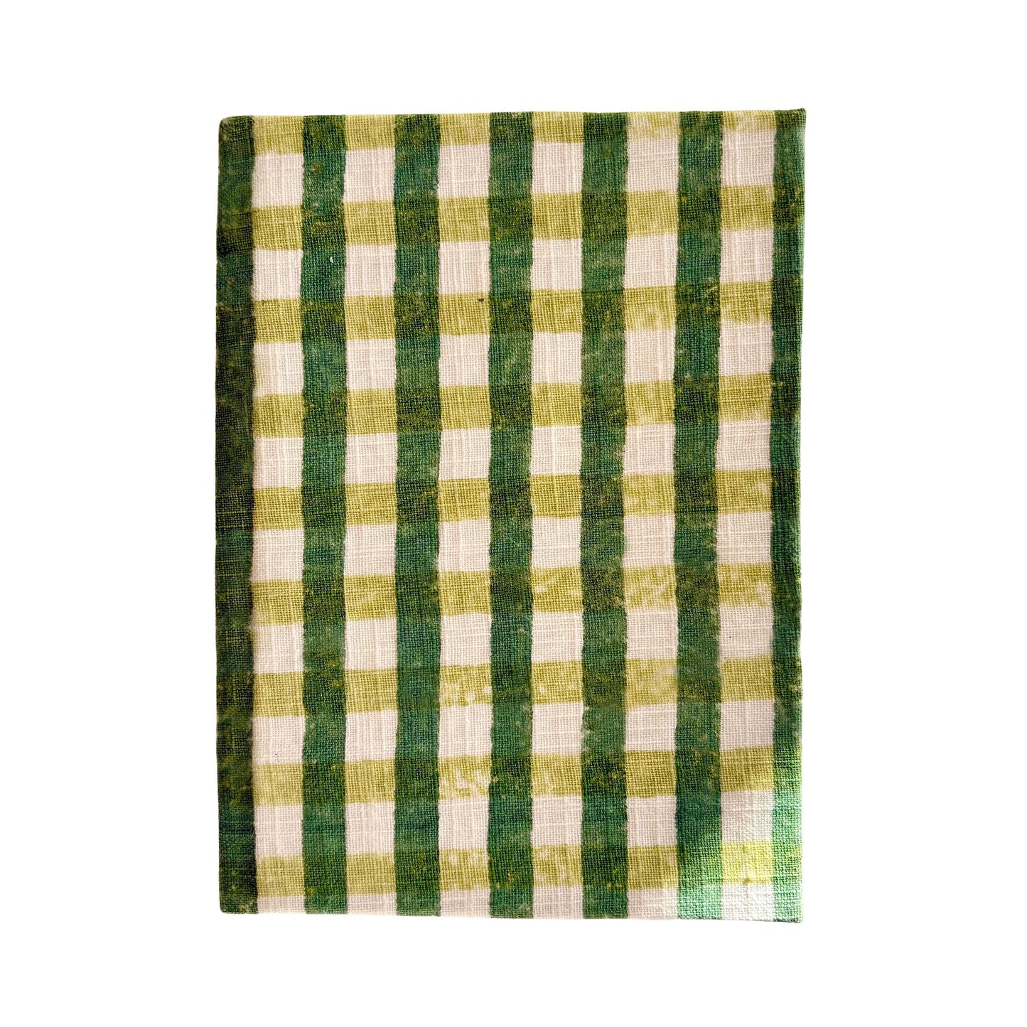 Handcrafted Sustainable A5 Diary Journal Notebook l Handmade Paper l Green Checks