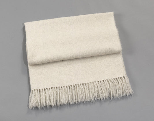 Handwoven Boucle Alpaca Throw - Ivory