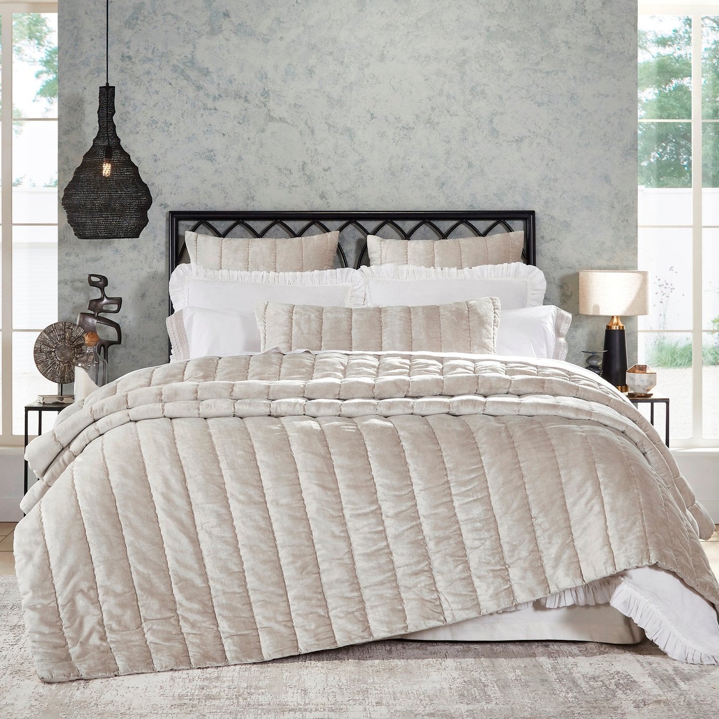 Gatsby Channel Velvet Quilt - Clearance