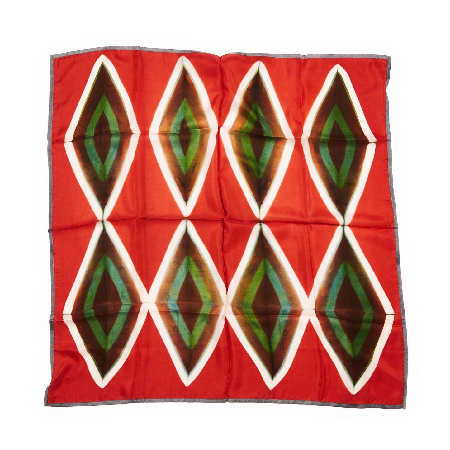 Fawn Square Silk Artisanal Scarf In Multicolor Hand Crafted Shibori Print