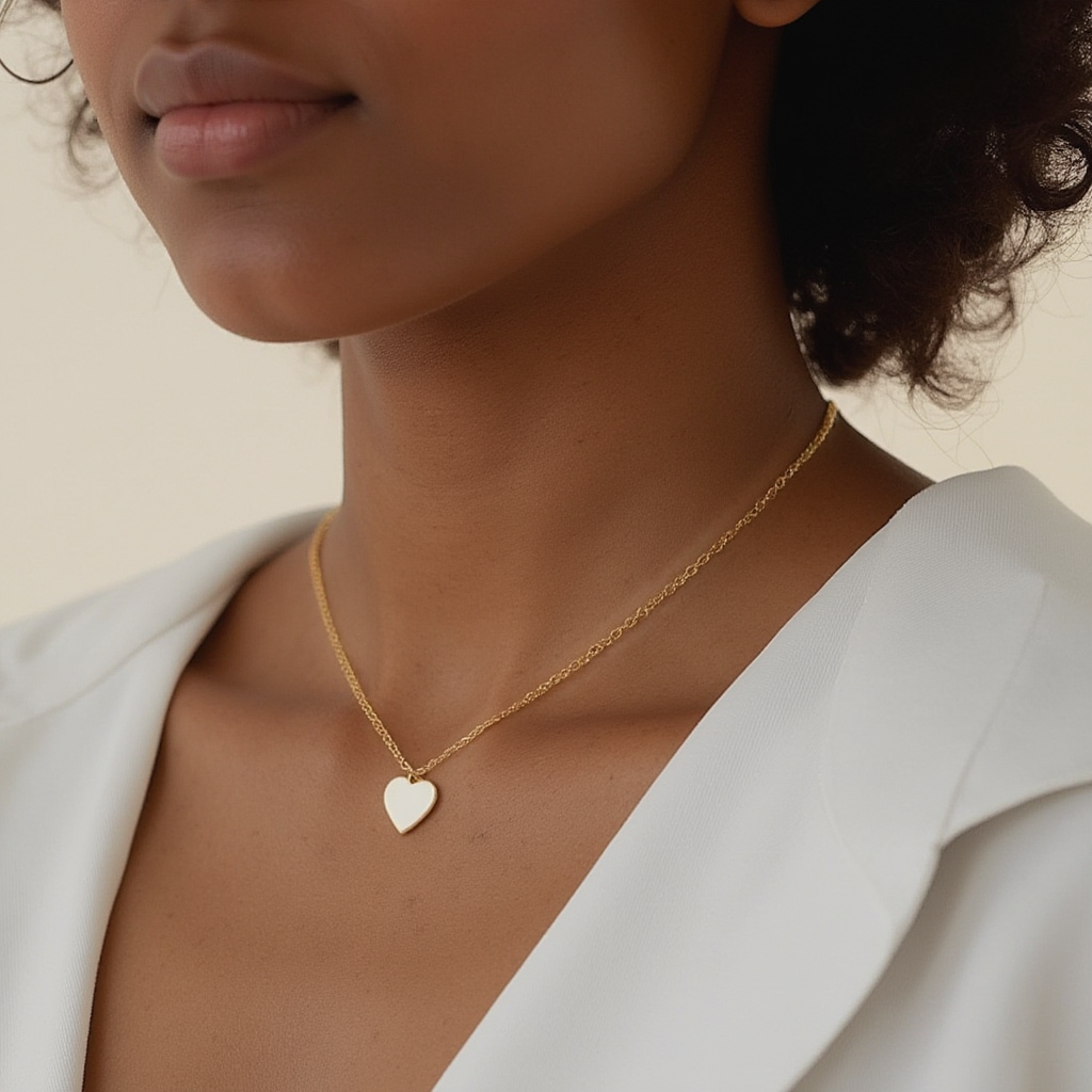 Single Hearted Girl White Heart Necklace | Magnetic Clasp