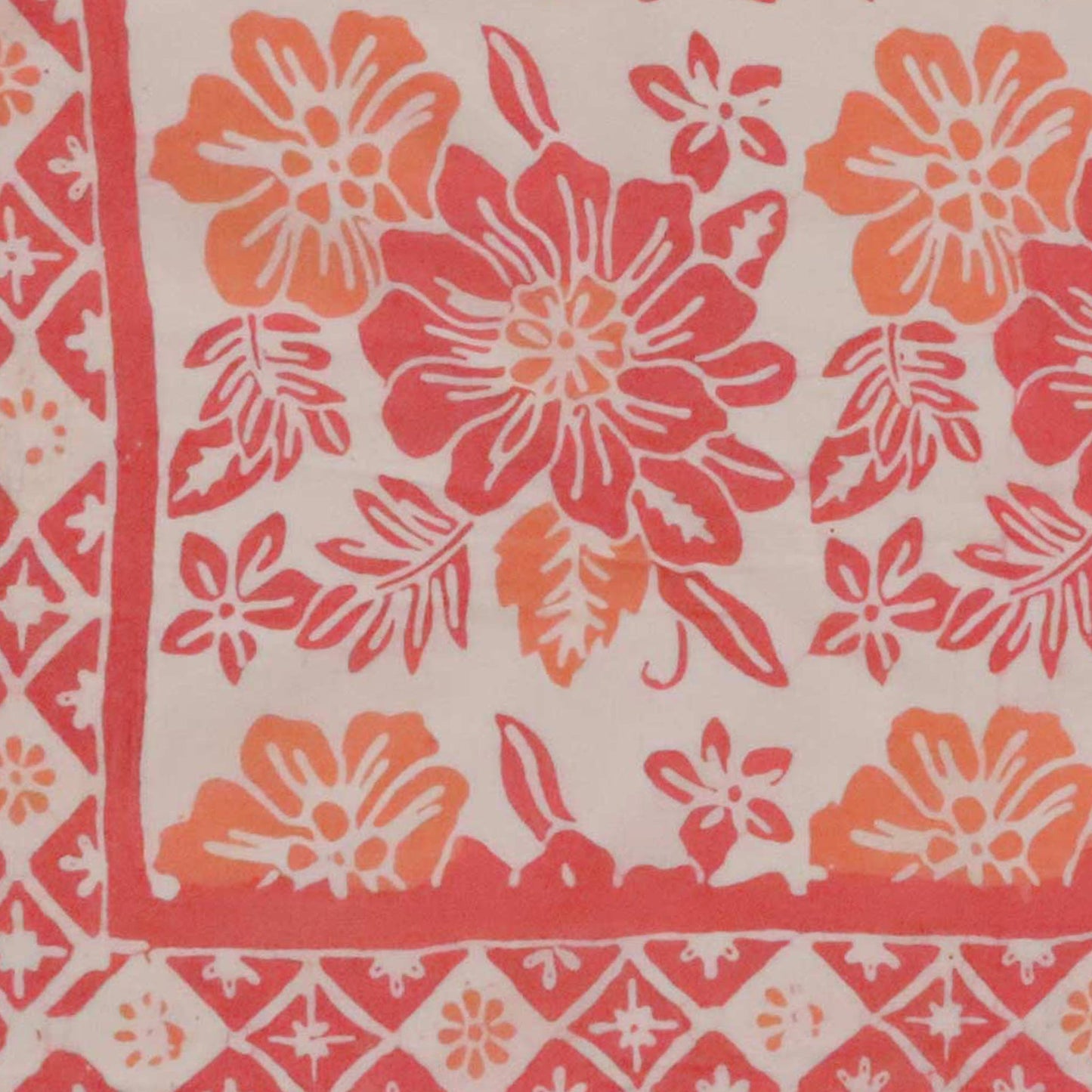 Large 39" Hand Dyed Batik Bandana - Pink Bloom