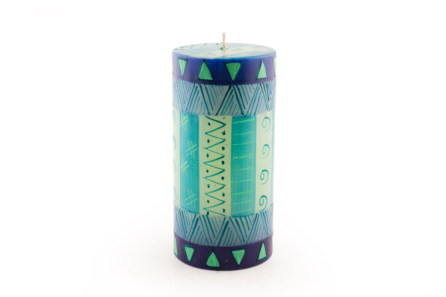 Blue & Green Painted Candles