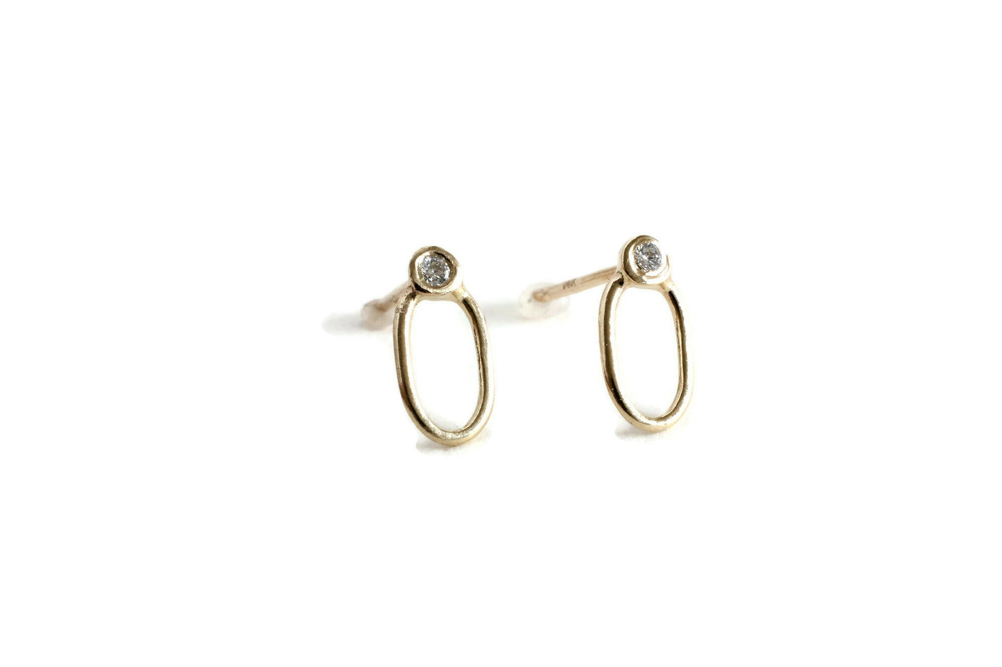 14k yellow gold sun shower diamond studs
