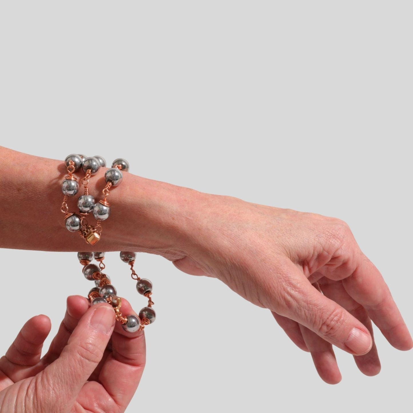 La Princesa Silver Hematite Bracelet | Magnetic Clasp