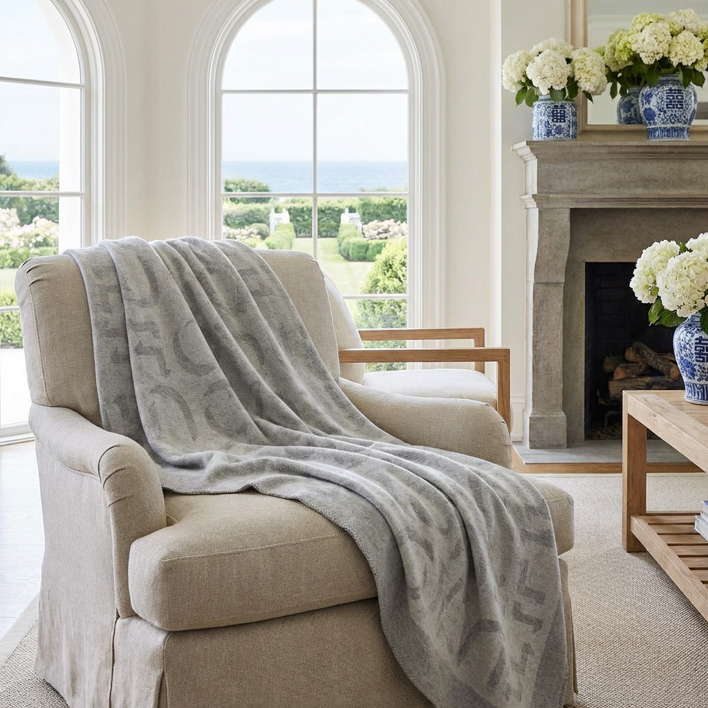 Prince of Scots Merino Wool Fleece Throw ~ Natural Expletive ~