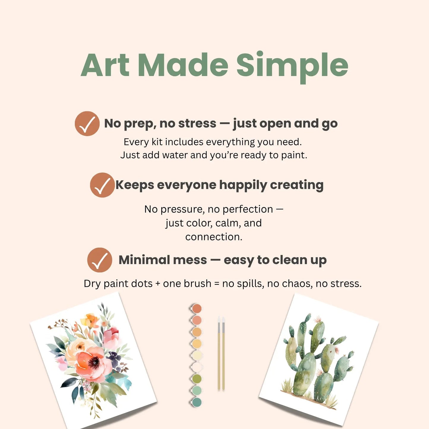 Desert Bloom All-In-One Watercolor Kit – Beginner Mindful Painting Set