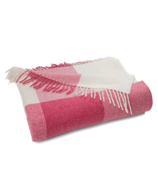 Southampton Home Merino Wool Throw – Block Pink | UK Made - Osadia Concept Store