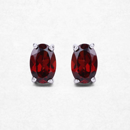 1.70 Carat Genuine Garnet .925 Sterling Silver Earrings
