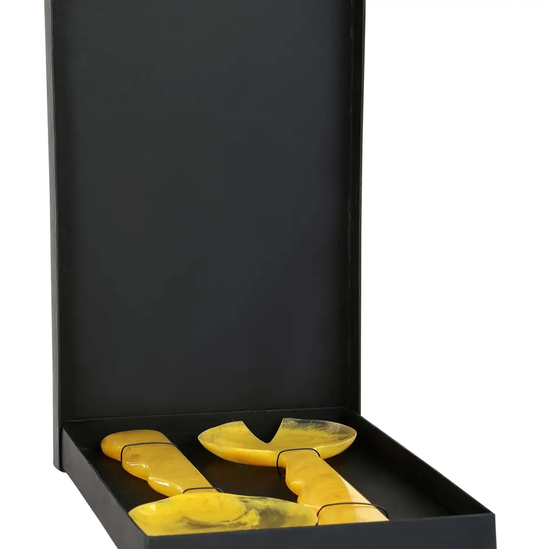 Resin Salad Server- Mustard , 12.40 x 3.93 Inches - Set of 2 , 2 Quantity