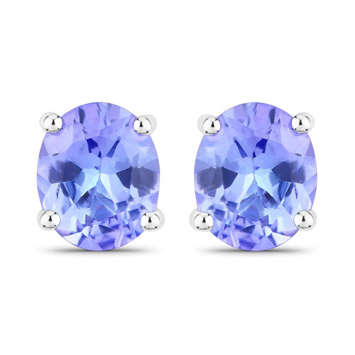 0.66 Carat Genuine Tanzanite .925 Sterling Silver Earrings