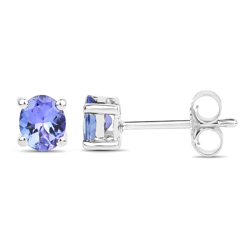 0.66 Carat Genuine Tanzanite .925 Sterling Silver Earrings