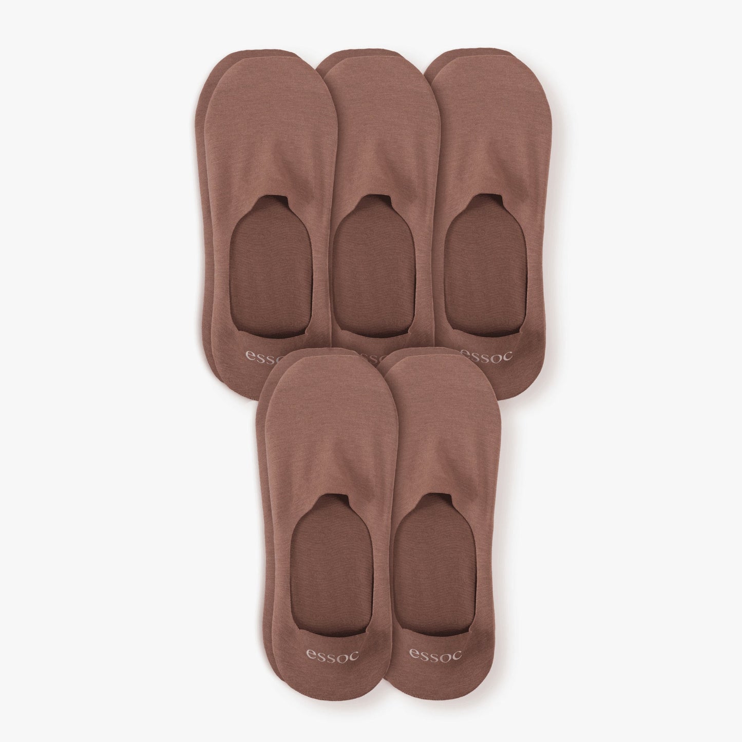 Unisex Cotton No Show Socks 5-Pack | Toffee Tan