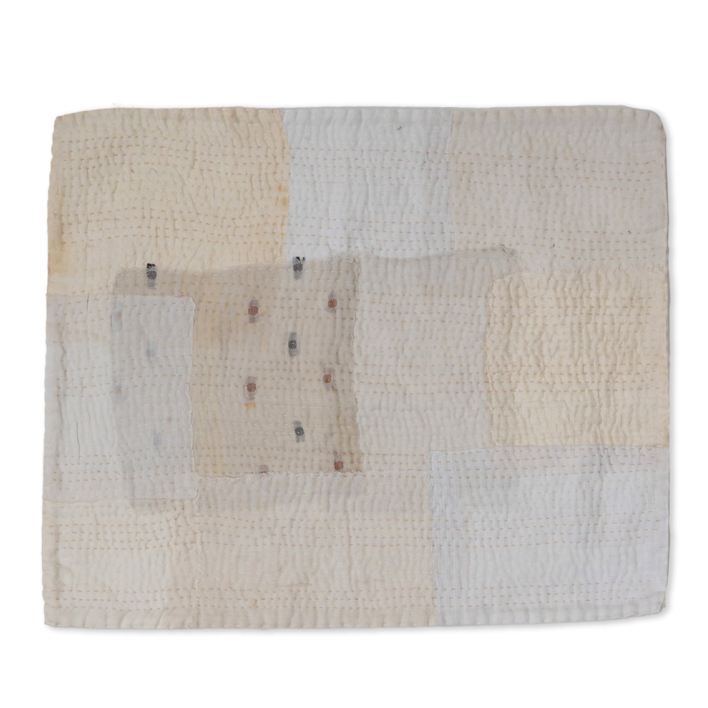 S/2 Mosaic Fray Patch Kantha Placemat - Cauliflower