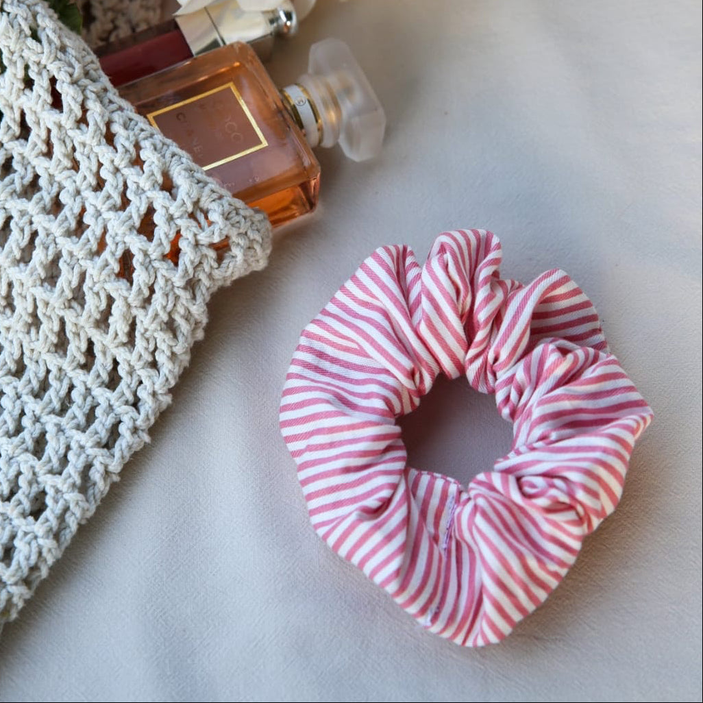Pink Pinstripe Scrunchie