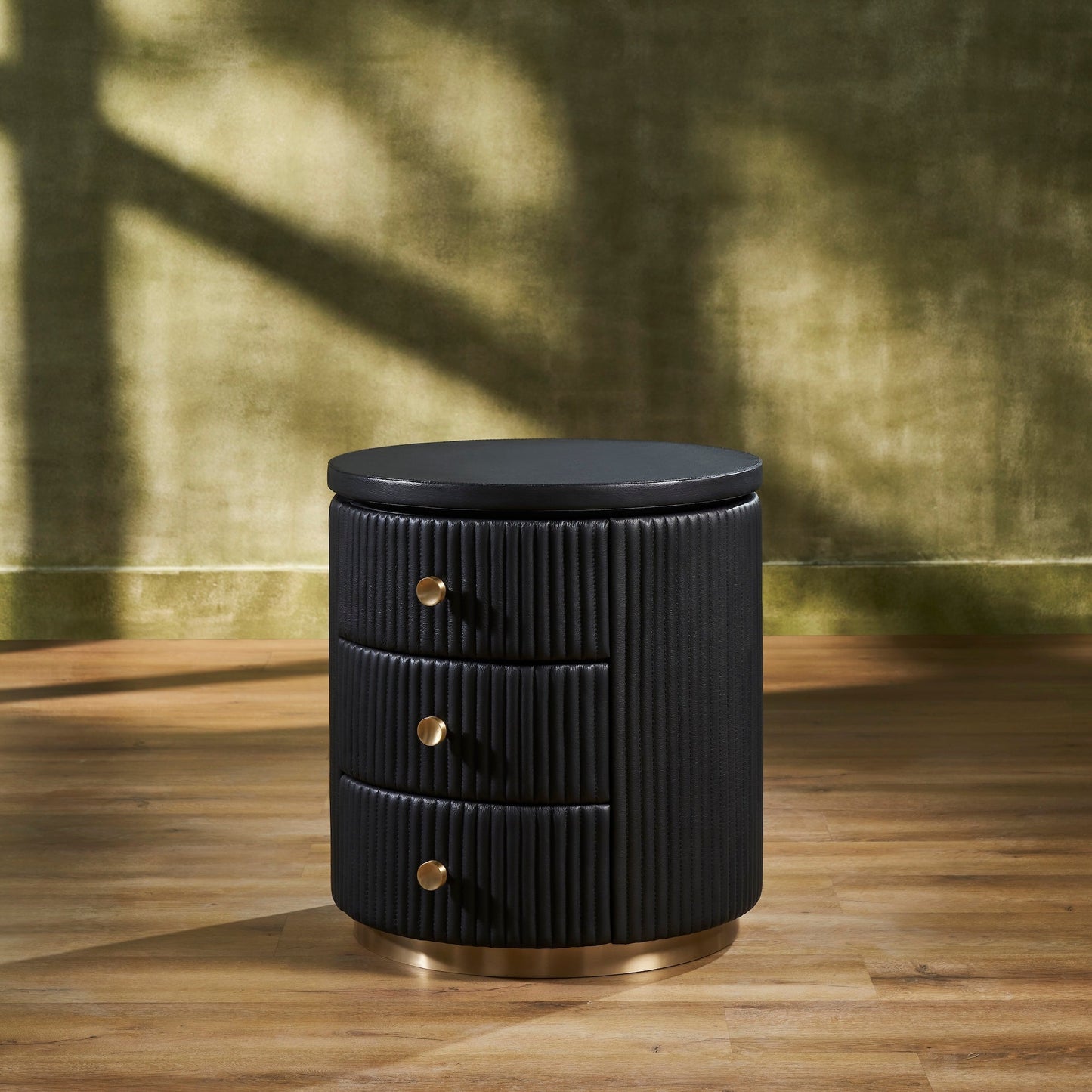 Stanford Round Leather Side Table
