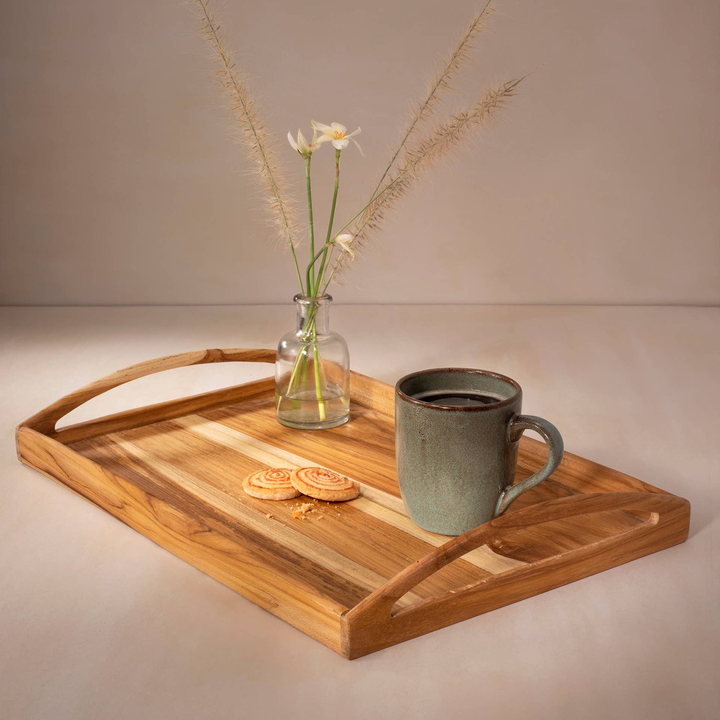 Handmade Teak Wood Serving Tray
