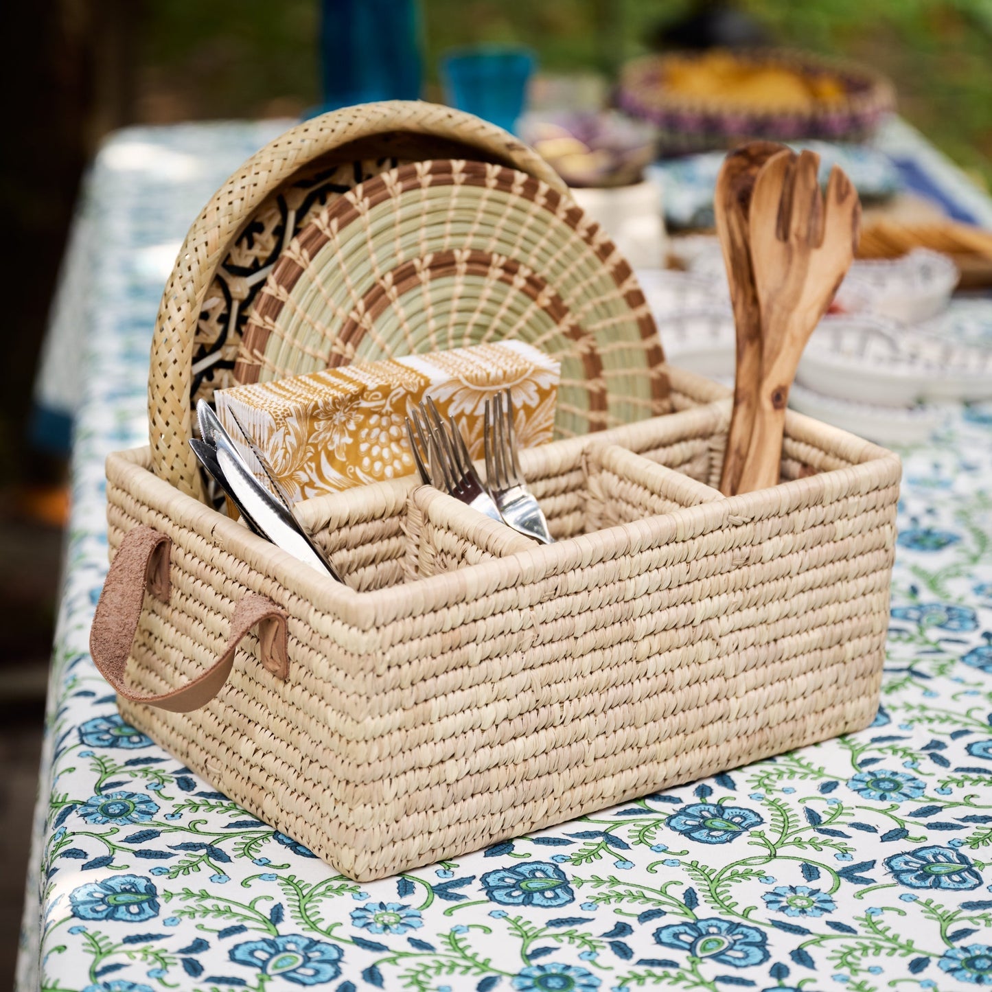 Pleta Woven Date Palm Leaf Utensil Caddy