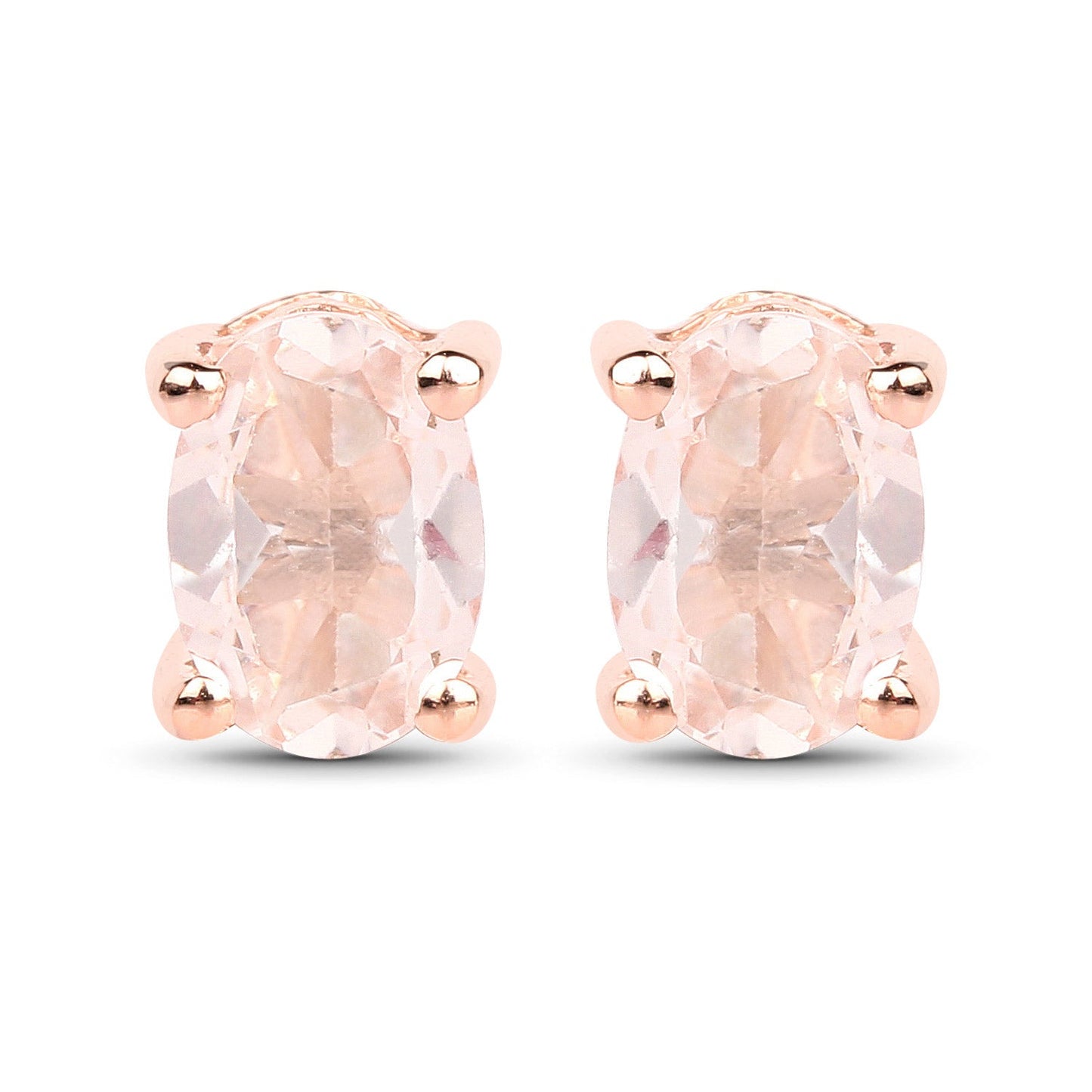 0.72 Carat Genuine Morganite .925 Sterling Silver Earrings